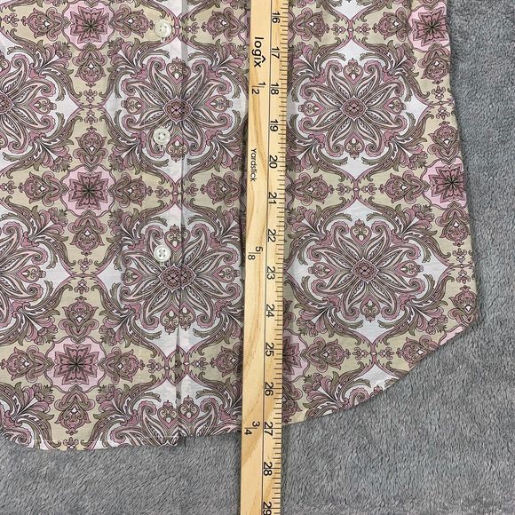 Van Heusen Damask Pattern Button Pocket Blouse Shirt Size Small Petite Women’s - Picture 7 of 12